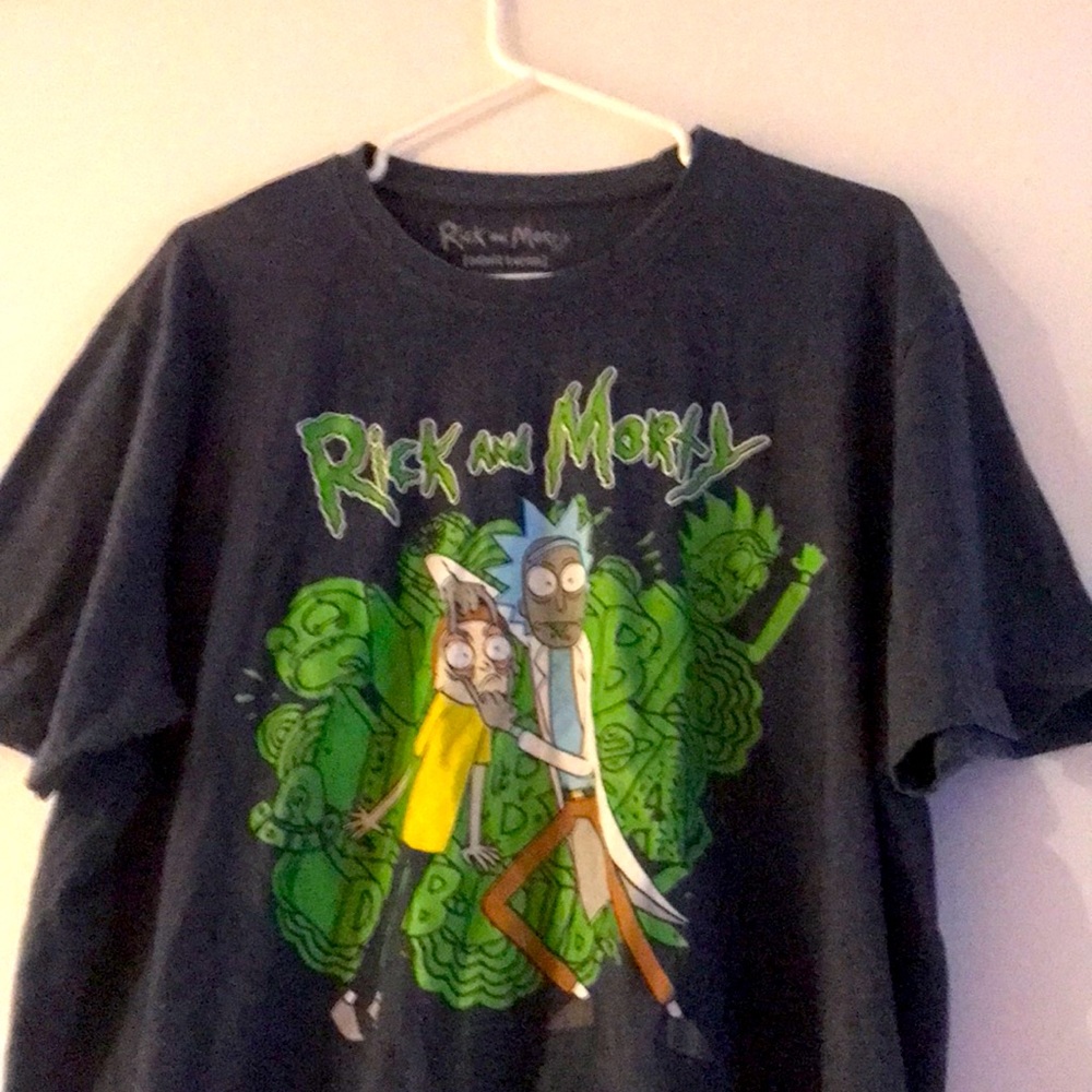 Rick and Morty Adult Swim official grey T-shirt SZ XL